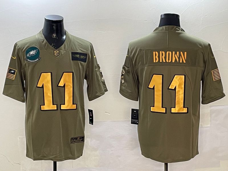 Men Philadelphia Eagles #11 Brown Green gold 2025 Nike Vapor Limited NFL Jersey style 5->philadelphia eagles->NFL Jersey